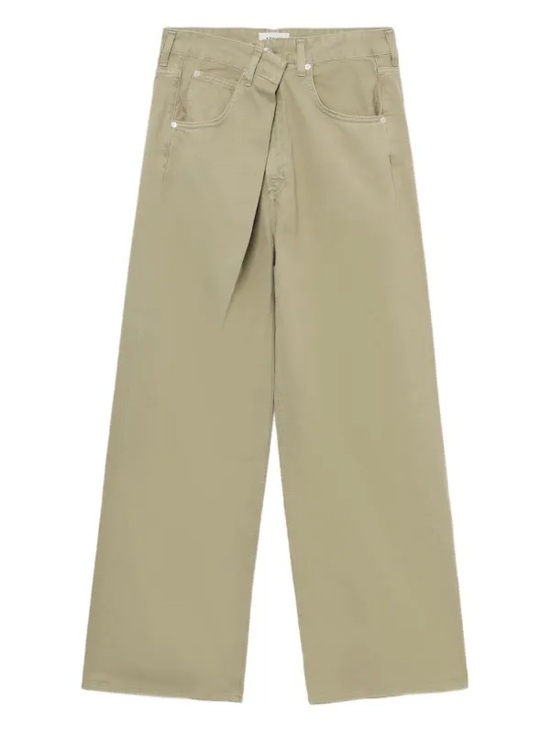 Agolde Pants - $369 NWOT Agolde “Vana” Fold High-Rise Wide-Leg Pants in Dark Khaki Sz 28